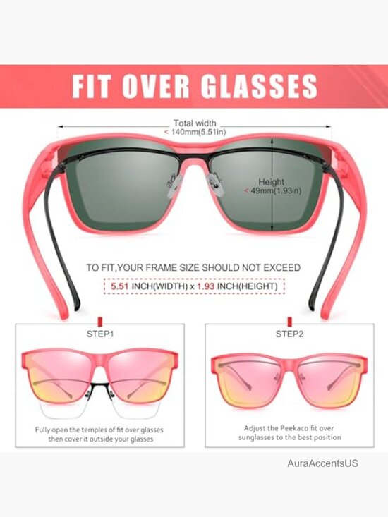 Polarized UV400 Fit Over Sunglasses Oversized Square Unisex main image 5